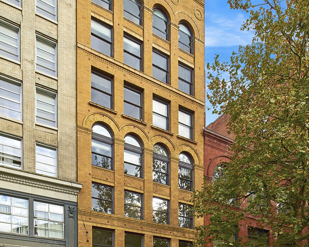 Exterior view of Lowman & Hanford Building in Seattle, Washington