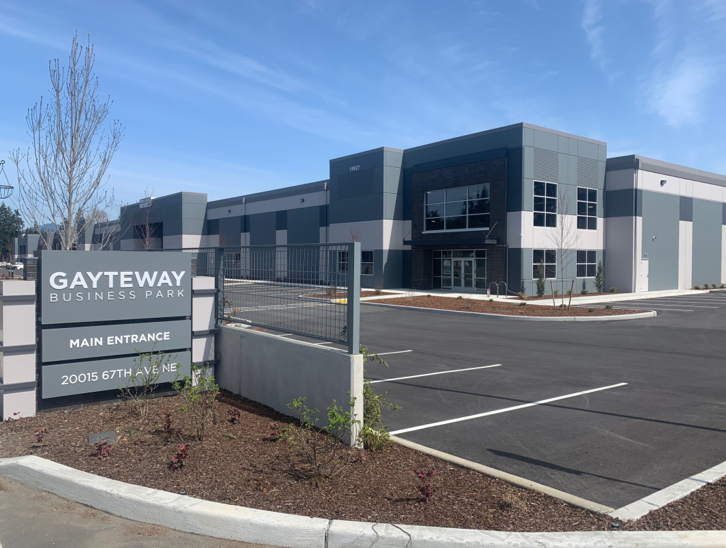 Exterior view of Gayteway Business Park in Arlington, Washington