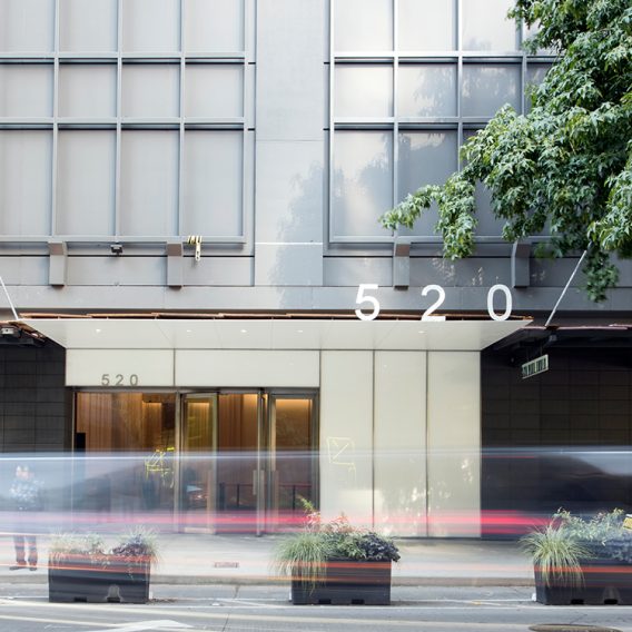 Front entrance of 520 Pike in Seattle, Washington