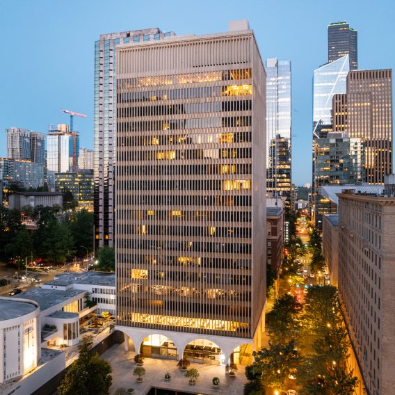 Building exterior of 1200 Fifth in Seattle, Washington