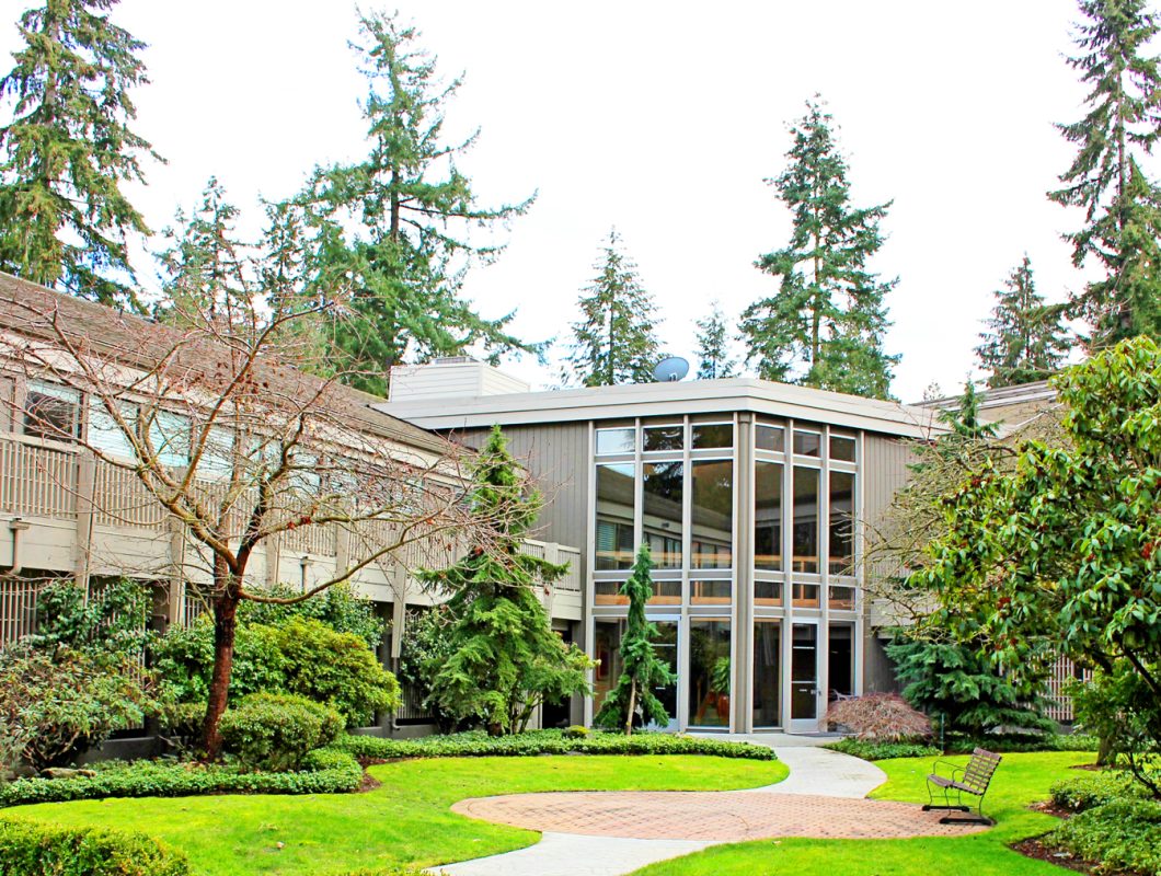 Exterior view of Columbia Court in Bellevue, Washington