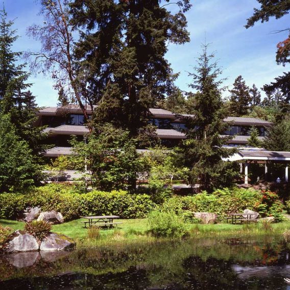 Exterior view of 14ACRES Building Three in Bellevue, Washington