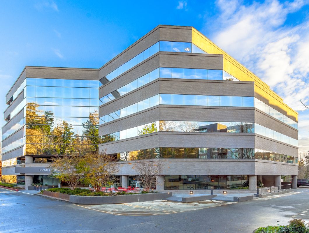 Exterior view of Island Corporate Center in Mercer Island, Washington