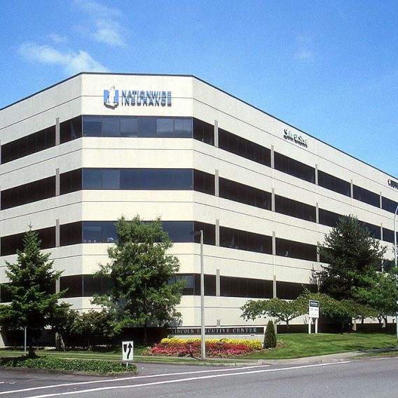 Exterior view of Cascade Yard, Building One in Bellevue, Washington