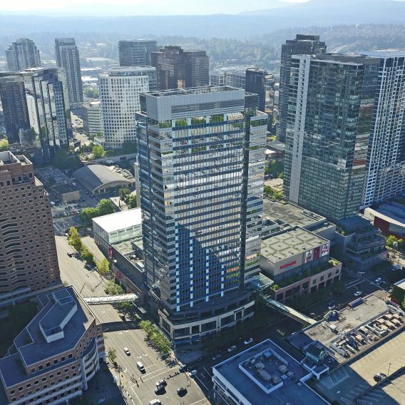 Exterior view of Lincoln Square North Tower in Bellevue, Washington