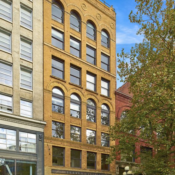 Exterior view of Lowman & Hanford Building in Seattle, Washington