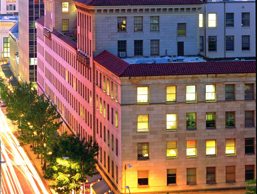 Exterior view of Skinner Building in Seattle, Washington