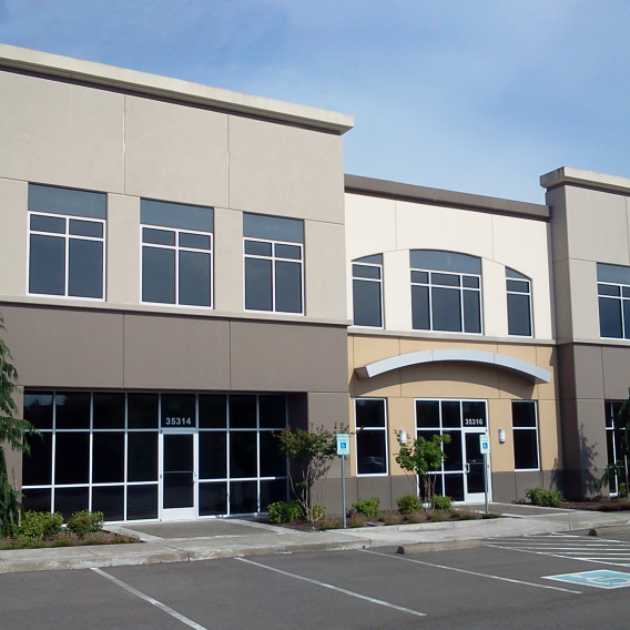 Exterior view of Venture Commerce Center in Snoqualmie, Washington