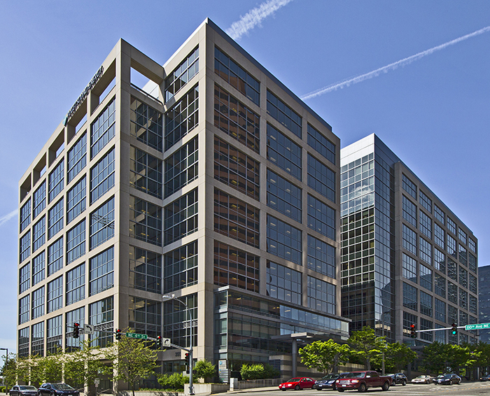 Exterior view of The Summit Two in Bellevue, Washington