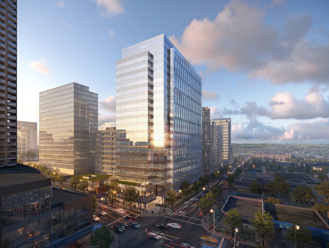 Exterior rendering of Four106 in Bellevue, Washington