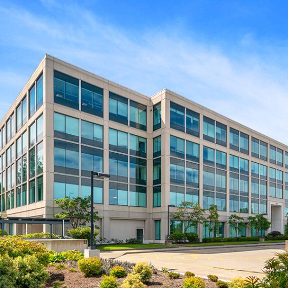 Exterior view of Sunset North, Building Three in Bellevue, Washington