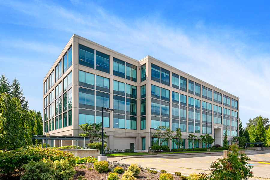 Exterior view of Sunset North, Building Three in Bellevue, Washington