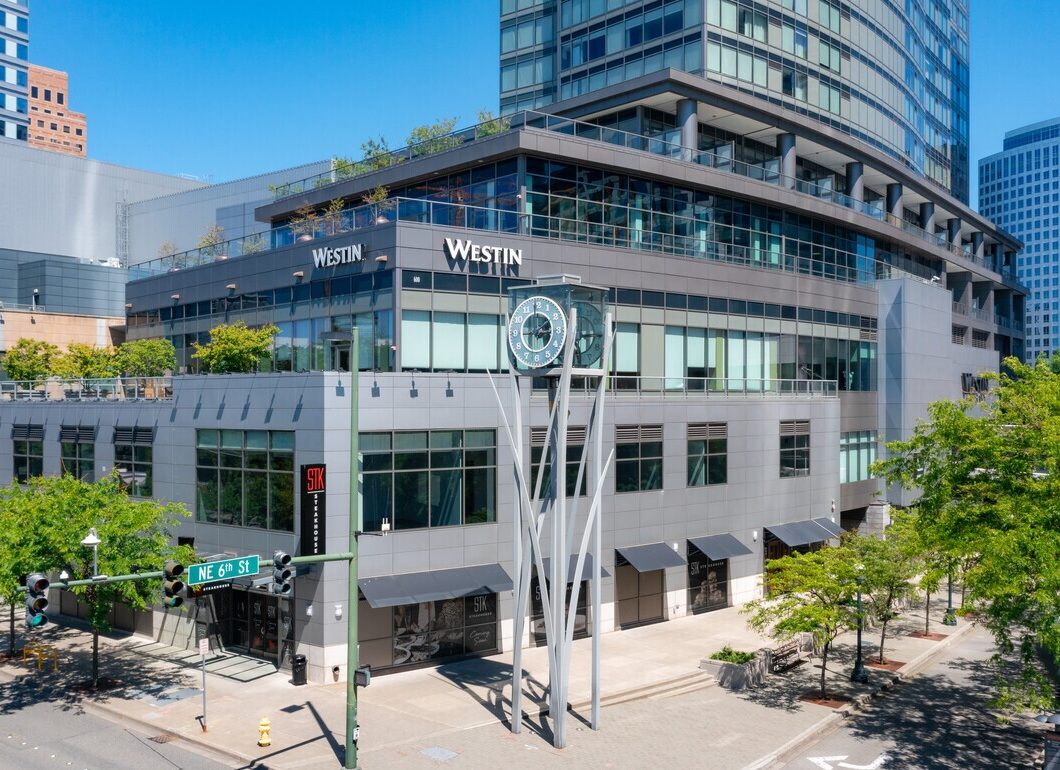Exterior view of Lincoln Square Westin Building in Bellevue, Washington