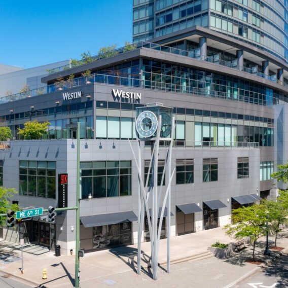 Exterior view of Lincoln Square Westin Building in Bellevue, Washington