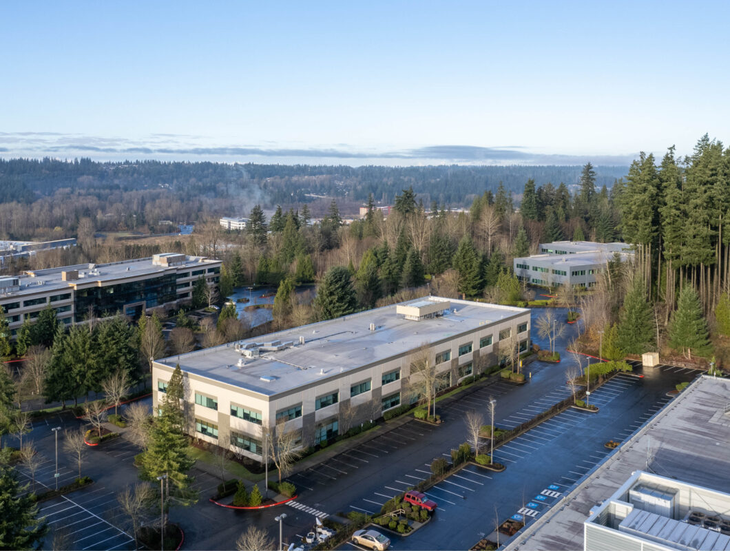 Exterior view of Highlands Corporate Center, Building A in Bothell, Washington
