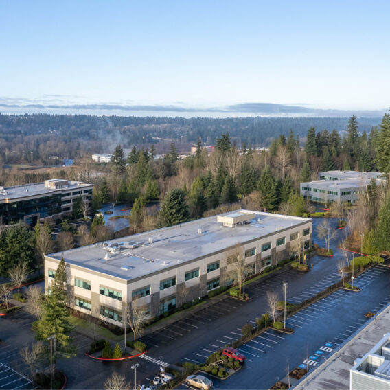 Exterior view of Highlands Corporate Center, Building A in Bothell, Washington